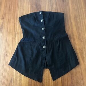 Women's free peopleBlack Button-Up linen Corset Top